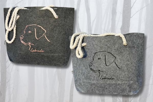 Beach Huopaolkalaukku labradorin kuvalla, "UUSI"